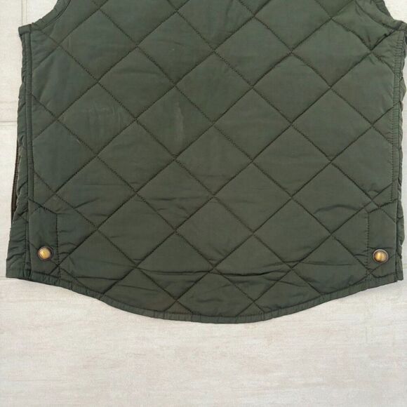 Vineyard Vines Vest Hunter Green Orange Trim XS Puffer Pockets Zip Button Preppy - Picture 10 of 11